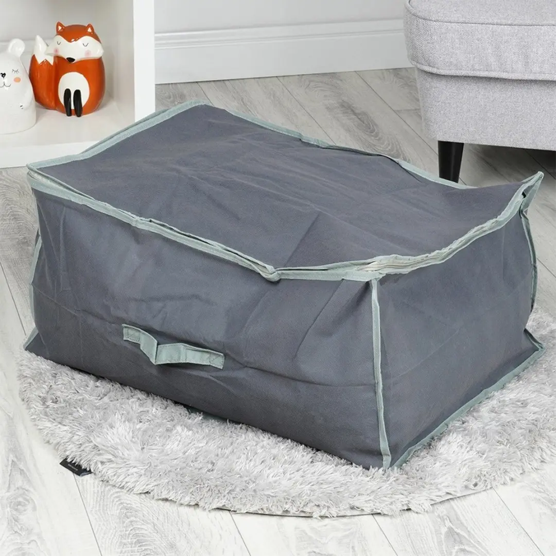 Excellent Houseware Dekbed- en Kussenset Opberghoes Grijs 60x45x30cm