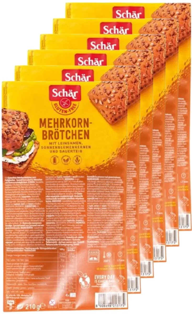 Schar Glutenvrij Meergranenbroodjes 6 Stuks