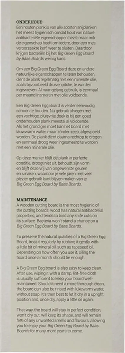Big Green Egg Snijplank - Eiken