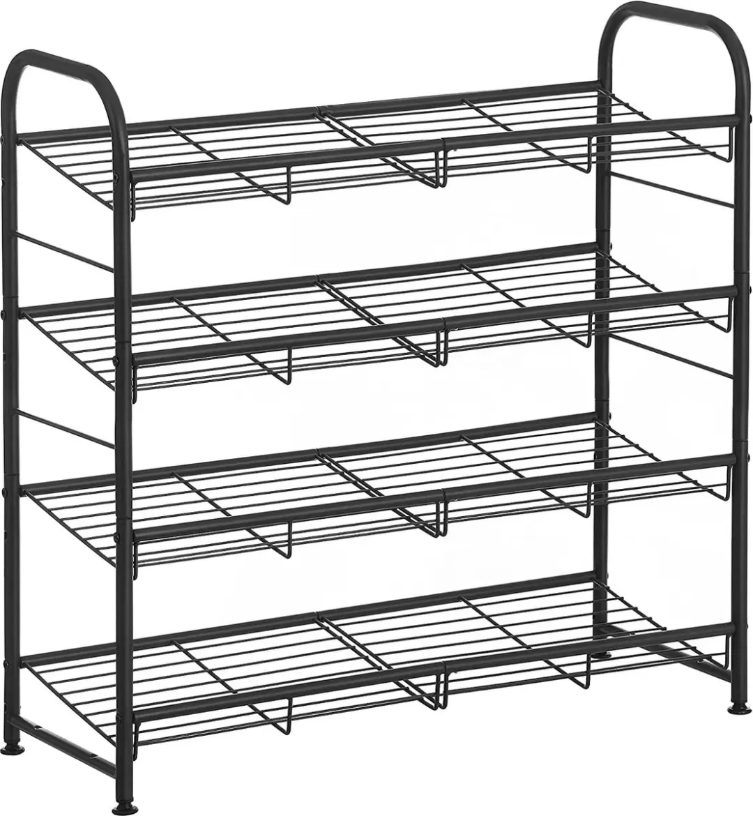 Songmics Schoenenrek 4-laags - 16 paar - Staal - 68,5x27,5x65cm - Zwart