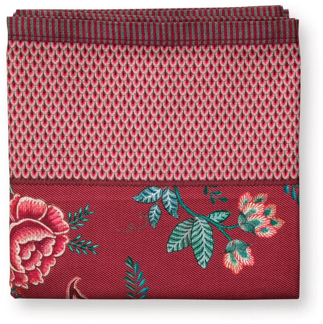 Pip Studio Flower Festival Tafelkleed Donkerroze - 150x250cm