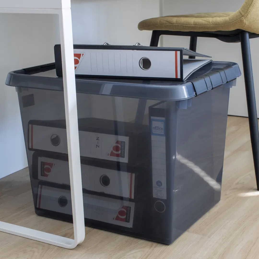 Sunware Comfort Line Opbergbox 52L - 50x40x38cm - Grijs/Transparant - afbeelding 6 van 6