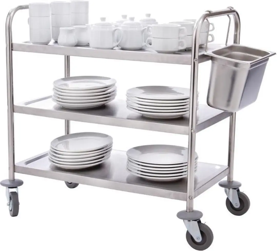Vogue F995 RVS Serveerwagen 3 Bladen - Zilver