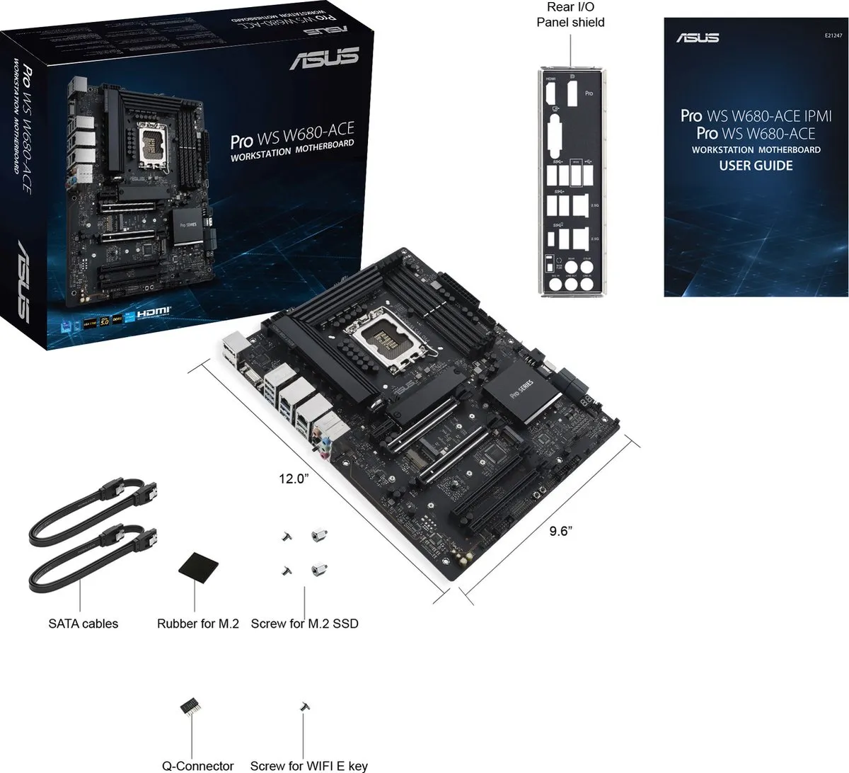 ASUS PRO WS W680-ACE Moederbord - ATX - Intel W680 - LGA 1700