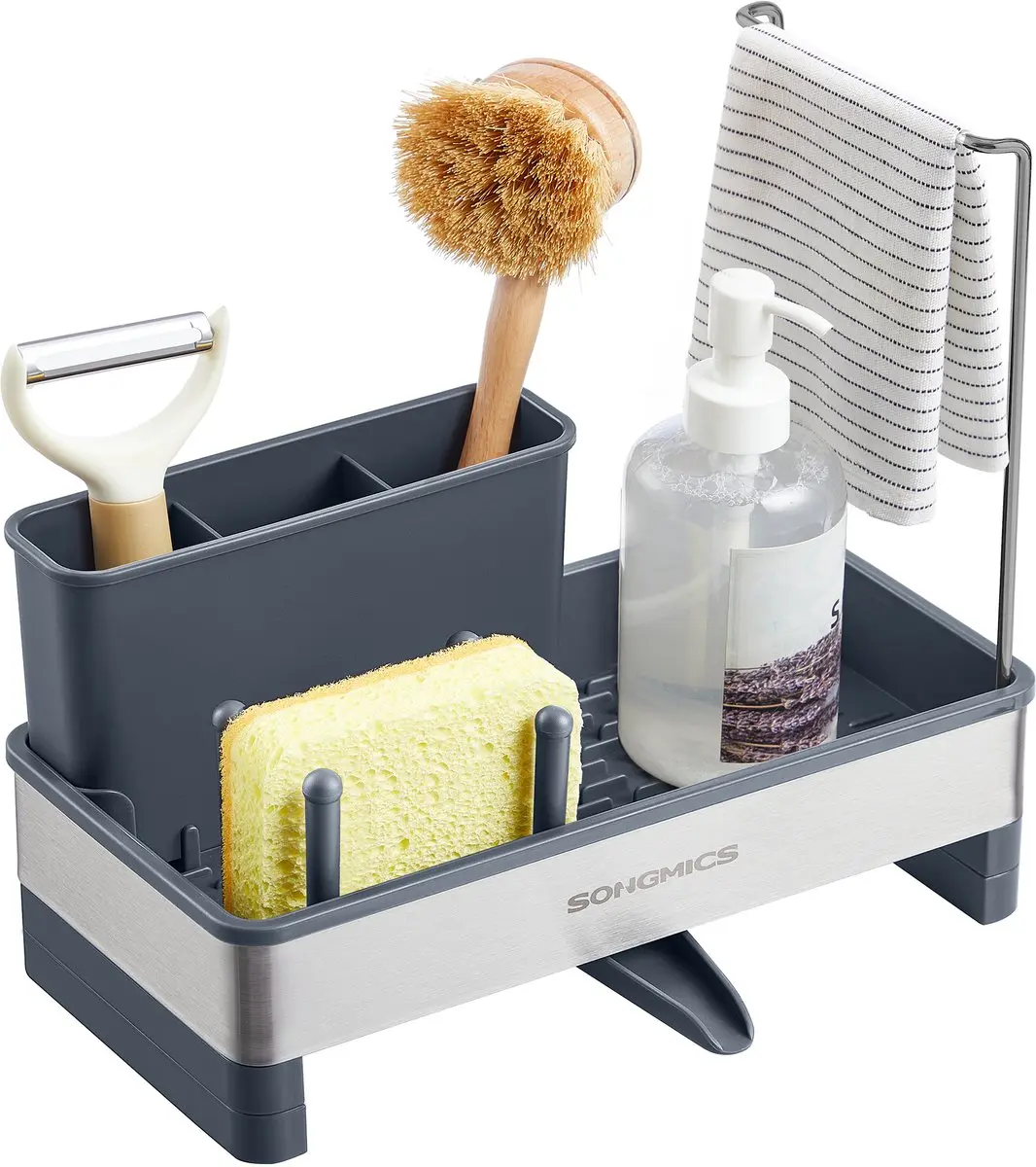 Songmics KCS555GN01 Gootsteenorganizer - Grijs-zilver