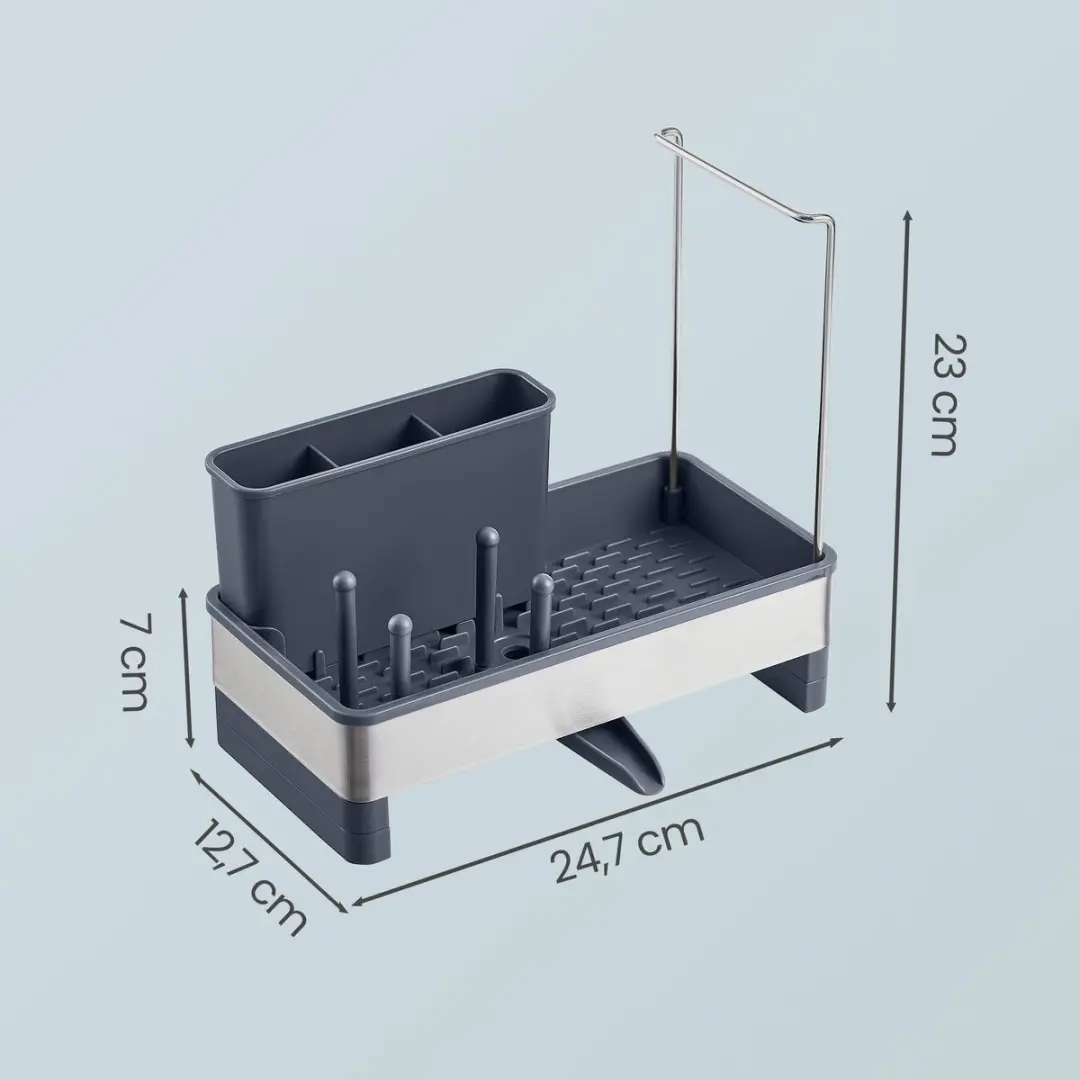 Songmics KCS555GN01 Gootsteenorganizer - Grijs-zilver