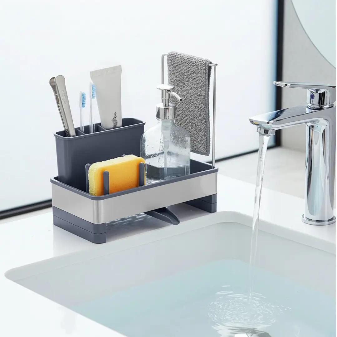 Songmics KCS555GN01 Gootsteenorganizer - Grijs-zilver