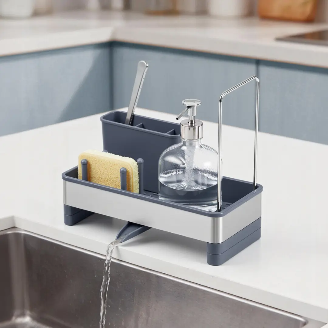 Songmics KCS555GN01 Gootsteenorganizer - Grijs-zilver