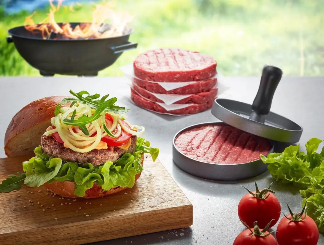 GEFU BBQ Hamburgerpers Ø11,8cm - Aluminium/Grijs - afbeelding 6 van 6