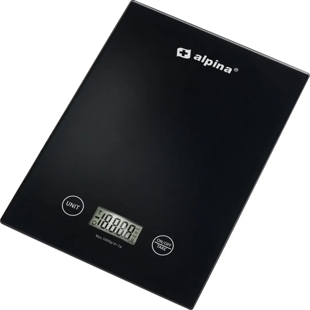 Alpina Digitaal Keukenweegschaal 5kg - Zwart