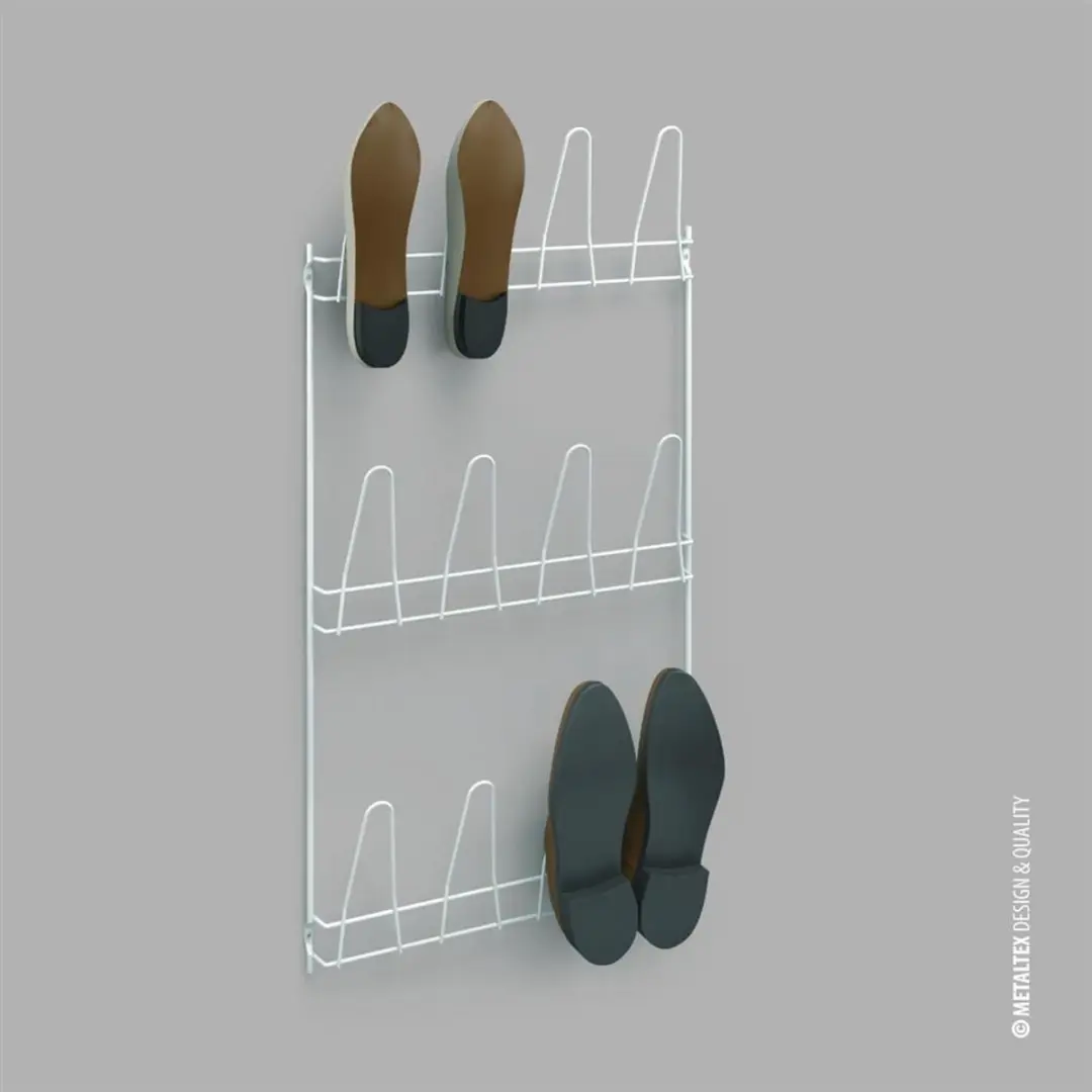 Metaltex Schoenenrek Penny 12 Vakken - 150cm - Wit - afbeelding 2 van 4