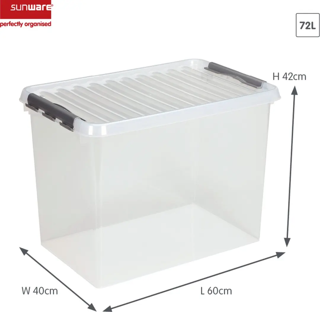 Sunware Q-line Opbergbox 72L - 60x40x42cm Grijs