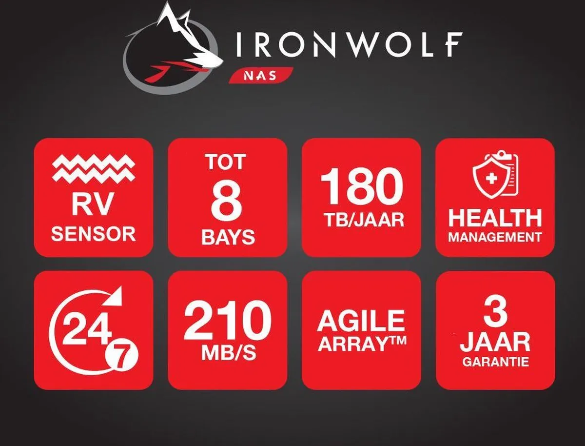 Seagate IronWolf ST4000VN008 Interne Harde Schijf 4TB