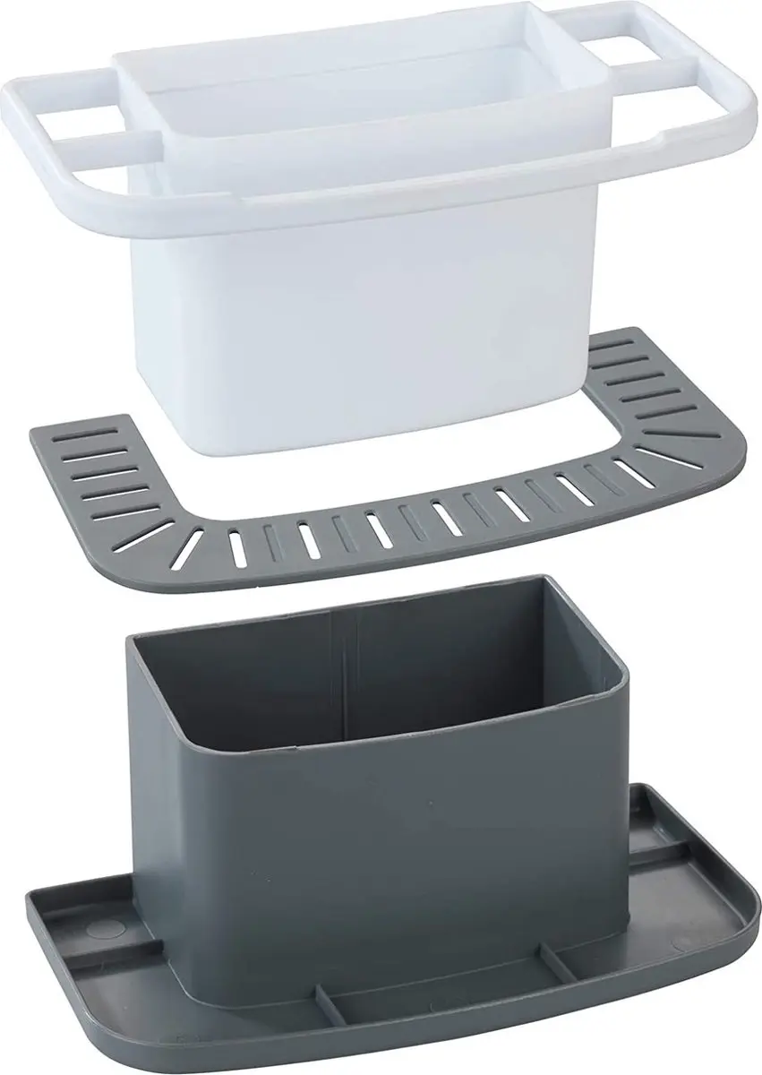 Wenko Cosmo Spoelbakorganizer 3-delig - Grijs/Wit