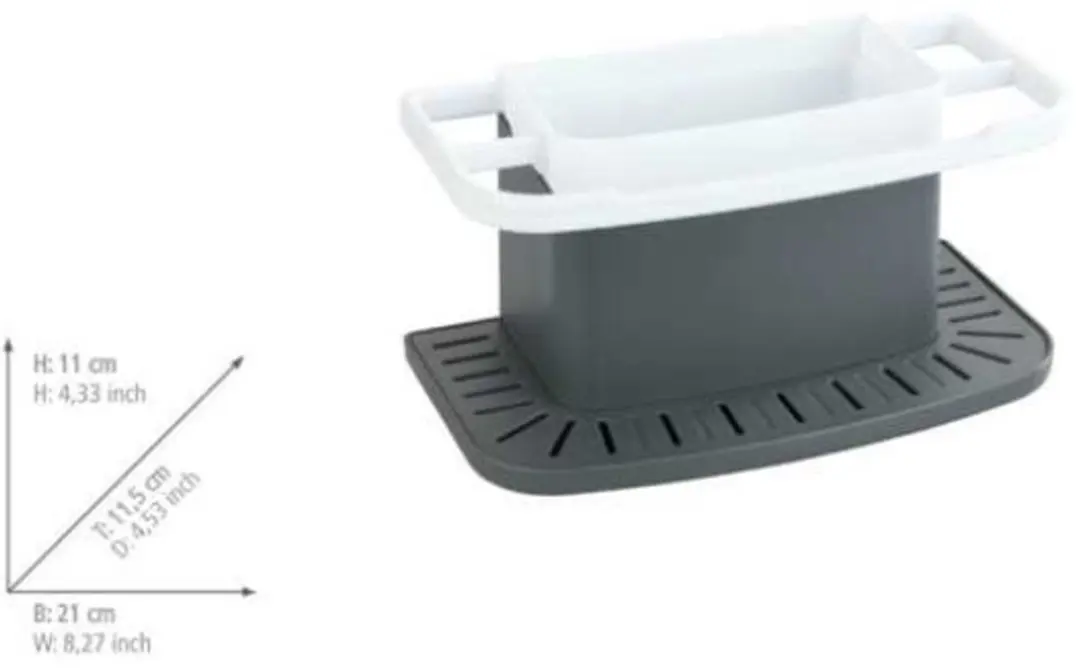 Wenko Cosmo Spoelbakorganizer 3-delig - Grijs/Wit