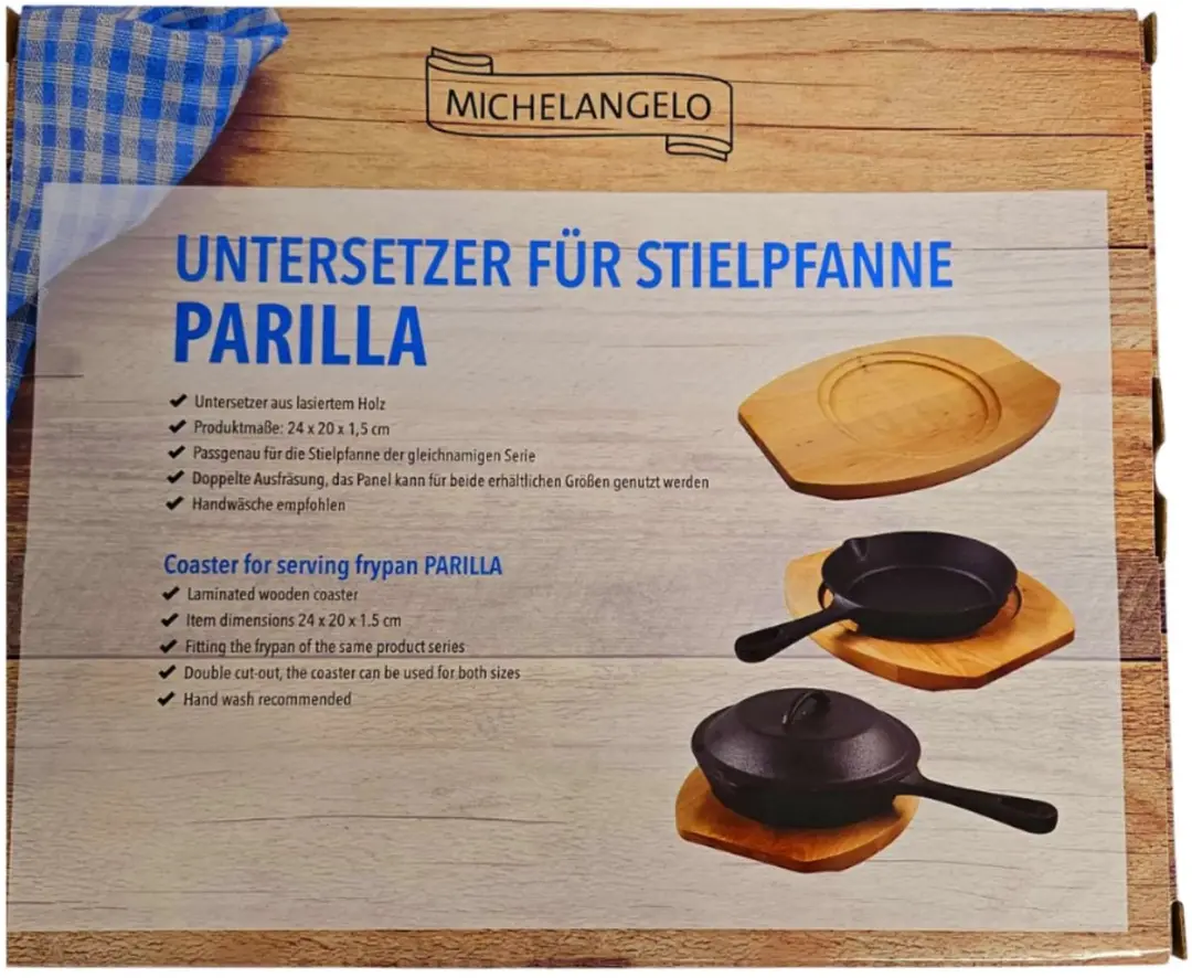 Michelangelo Parilla Houten Onderzetter 24x20cm - Bruin