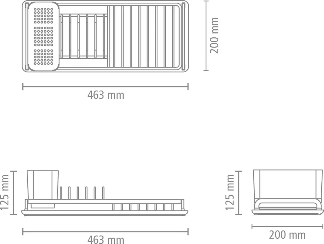 Brabantia SinkSide Afdruiprek 117268 - Bestekhouder - Donkergrijs