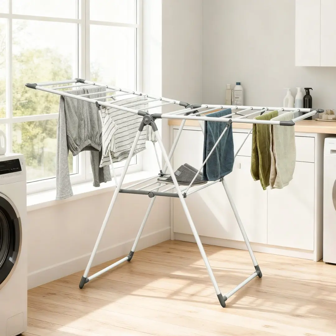 Homcom Droogrek - 156,5x61,5x97cm - 156,5L - Wit