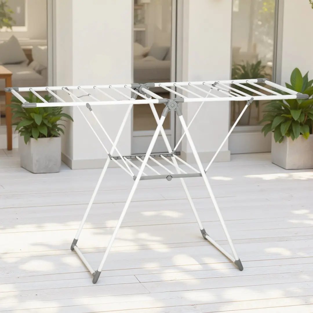 Homcom Droogrek - 156,5x61,5x97cm - 156,5L - Wit