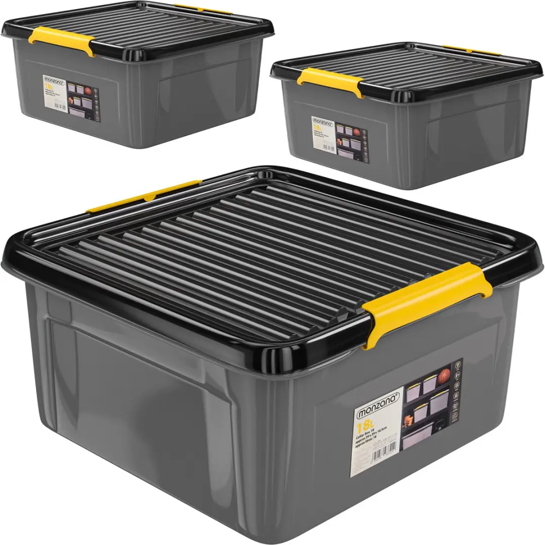 Monzana Opbergbox 18L Antraciet - Set van 2