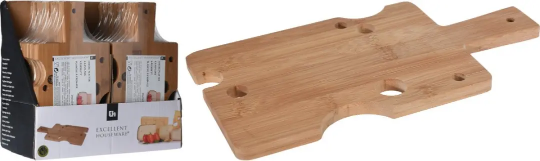 Excellent Houseware Borrelplank Kaasplank Bamboe - 29x15cm Lichtbruin