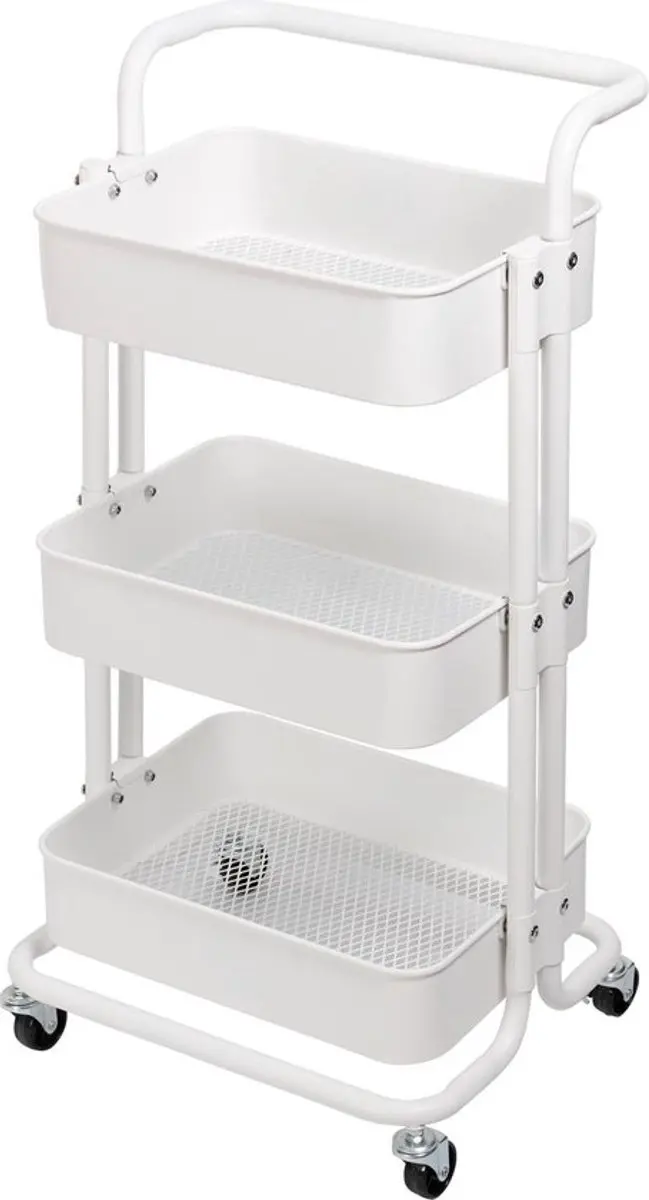 Perel MP-041279 Metalen Keukentrolley 46x35x76,5cm - Wit
