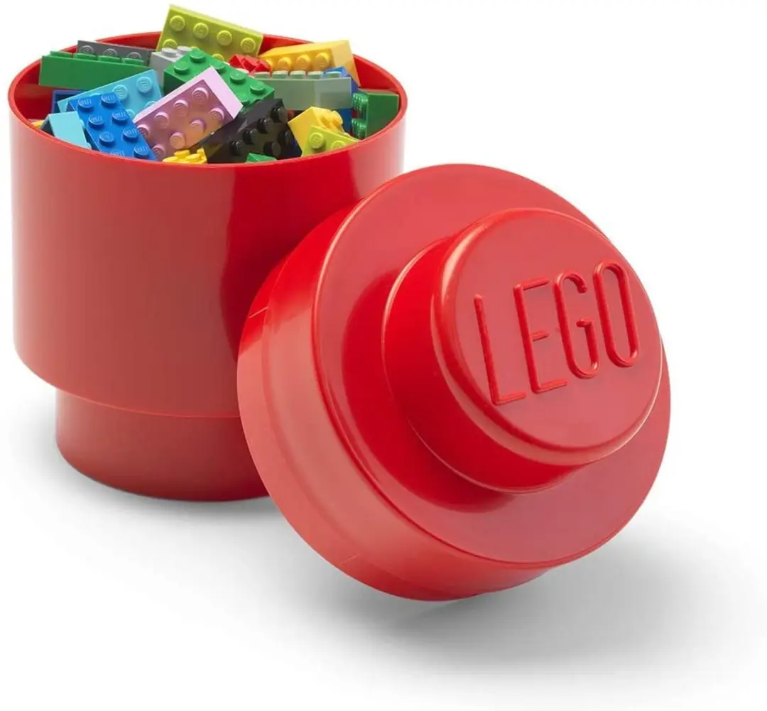 LEGO Brick 1 Opbergbox Rond - Rood - afbeelding 6 van 6