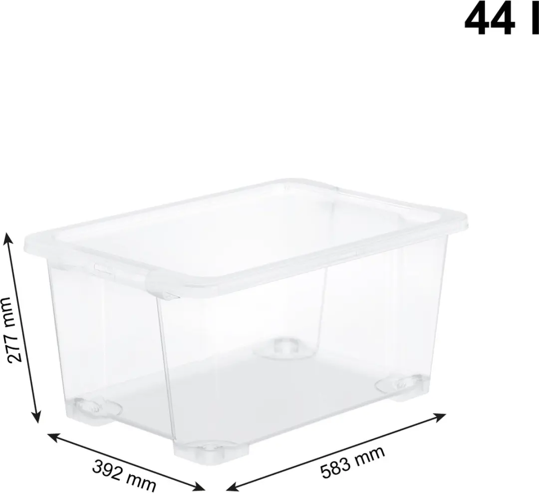 Rotho CORE Basic Opbergbox - 4 Stuks - 44L - Transparant