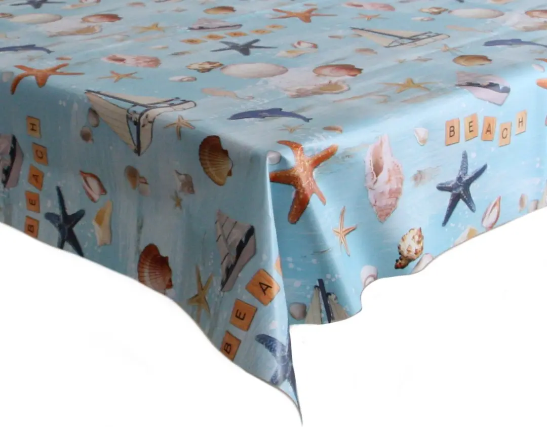 Bellatio Design Tafelzeil 140x180cm - Lichtblauw Maritiem Print