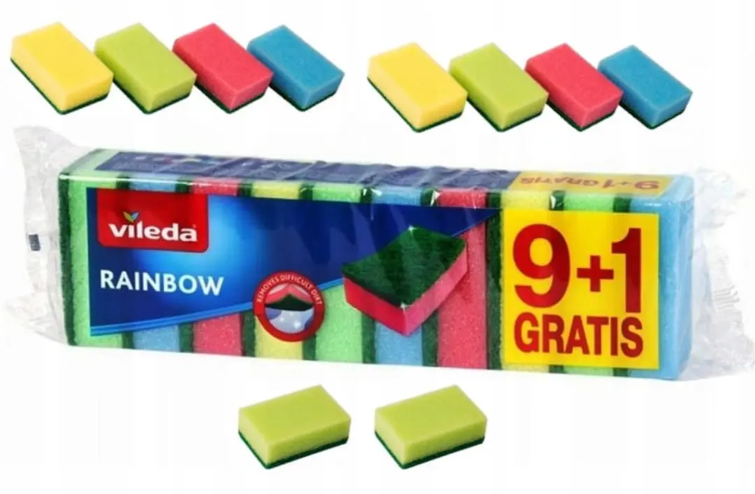 Vileda Style Serie Regenboog Schuurspons - 10 Stuks