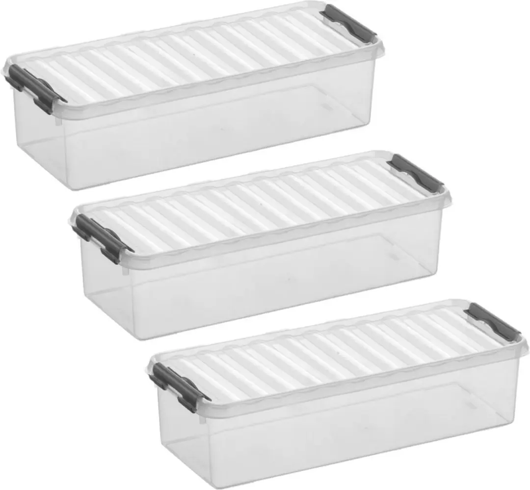 Sunware Q-Line Opbergbox 3.5L - 6 Stuks - Lichtgrijs