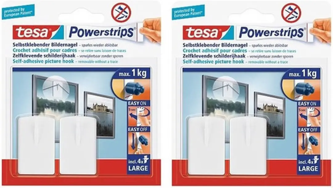Tesa Schilderijophanghaken 4x - zonder boren