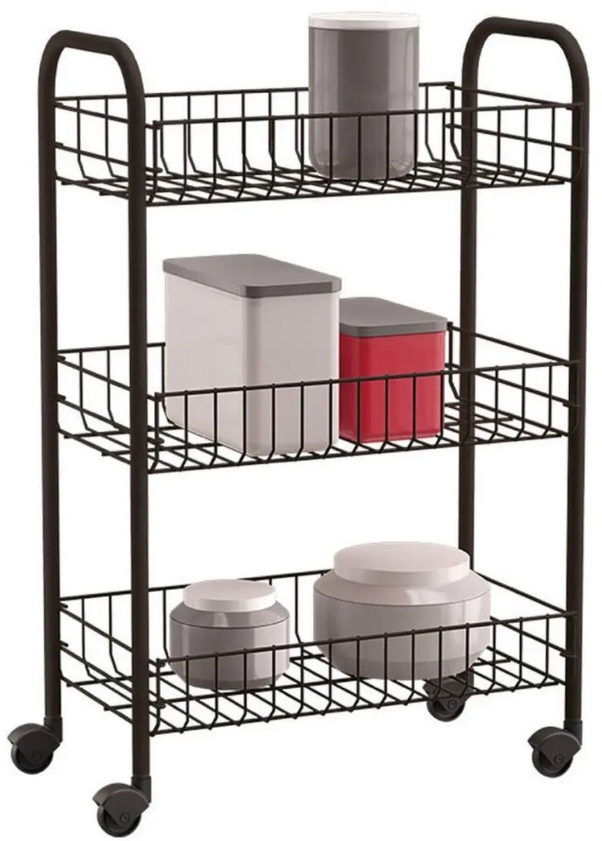 Metaltex Siena Keukentrolley 340633 - 3 Manden - Zwart - afbeelding 3 van 3