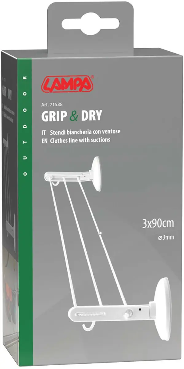 Lampa Waslijn met zuignappen 90x3cm - Wit