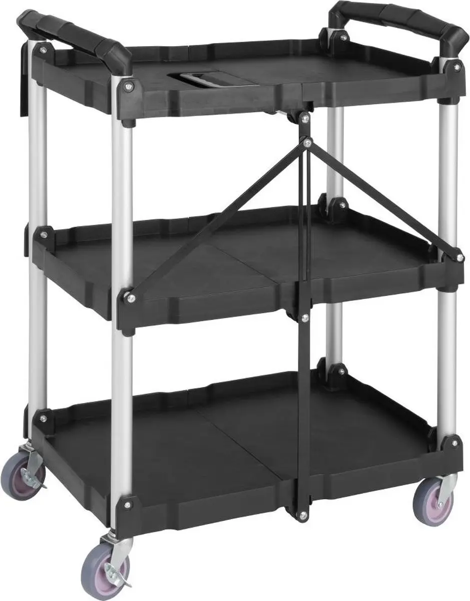 Vogue CK113 3-Laags Opvouwbare Trolley - Zwart Klein - afbeelding 5 van 6
