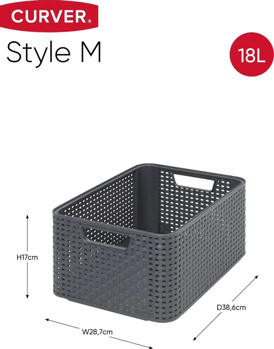 Curver Style Mand M 18L - Antraciet - afbeelding 6 van 6