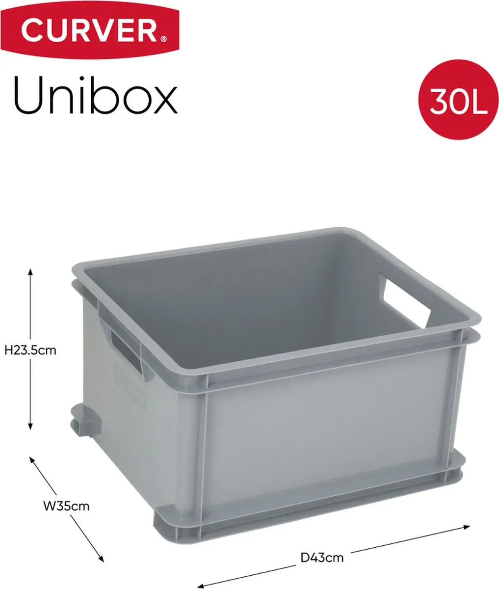 Curver Unibox Classic Opbergbox 30L - Grijs
