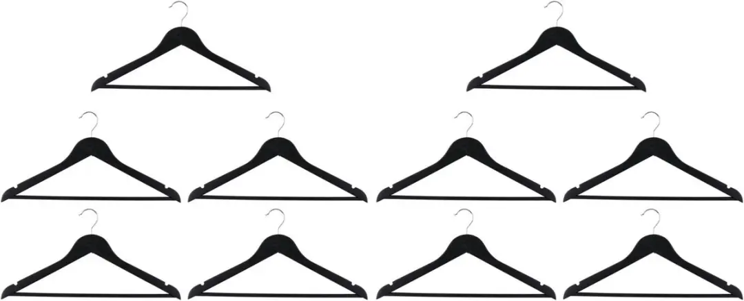 Alpina Zwarte Houten Kledinghangers 10 Stuks