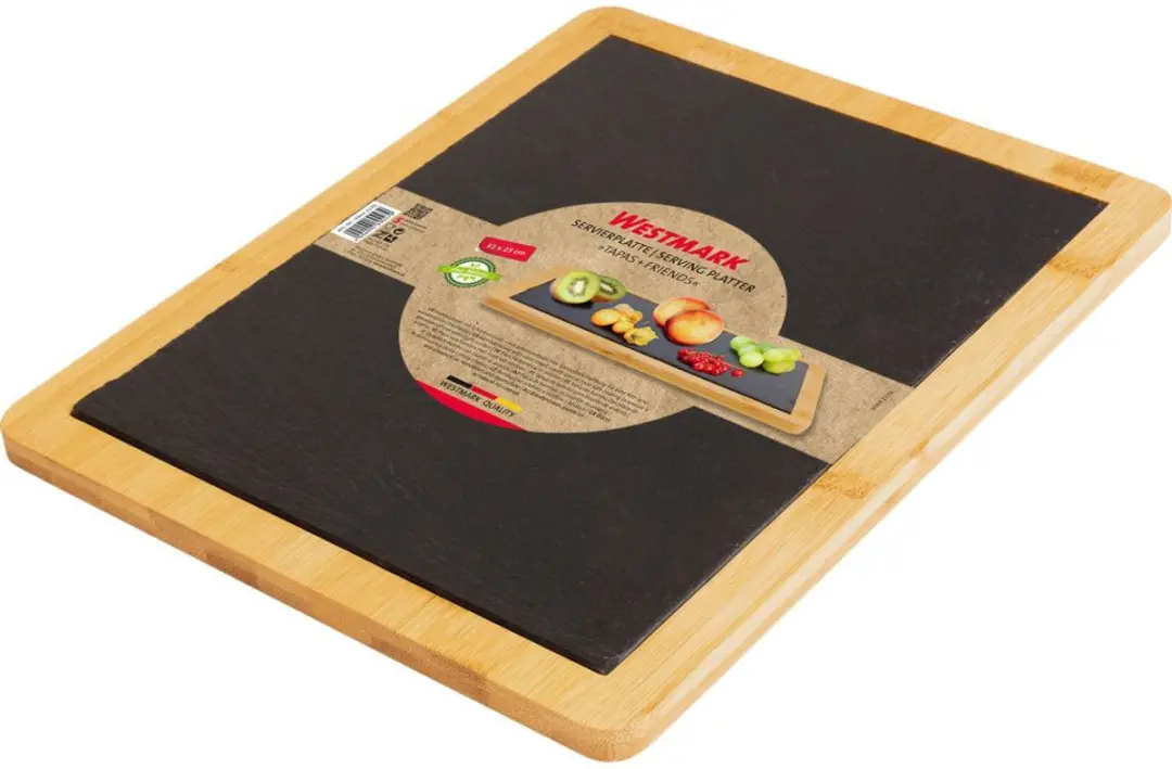 Westmark Tapas + Friends Serveerplank Bamboe/Leisteen 33x25cm - Hellbraun/Anthrazit