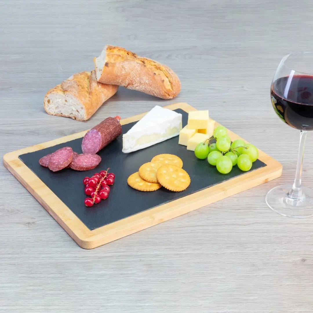Westmark Tapas + Friends Serveerplank Bamboe/Leisteen 33x25cm - Hellbraun/Anthrazit