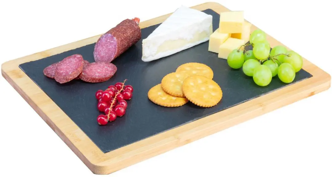 Westmark Tapas + Friends Serveerplank Bamboe/Leisteen 33x25cm - Hellbraun/Anthrazit