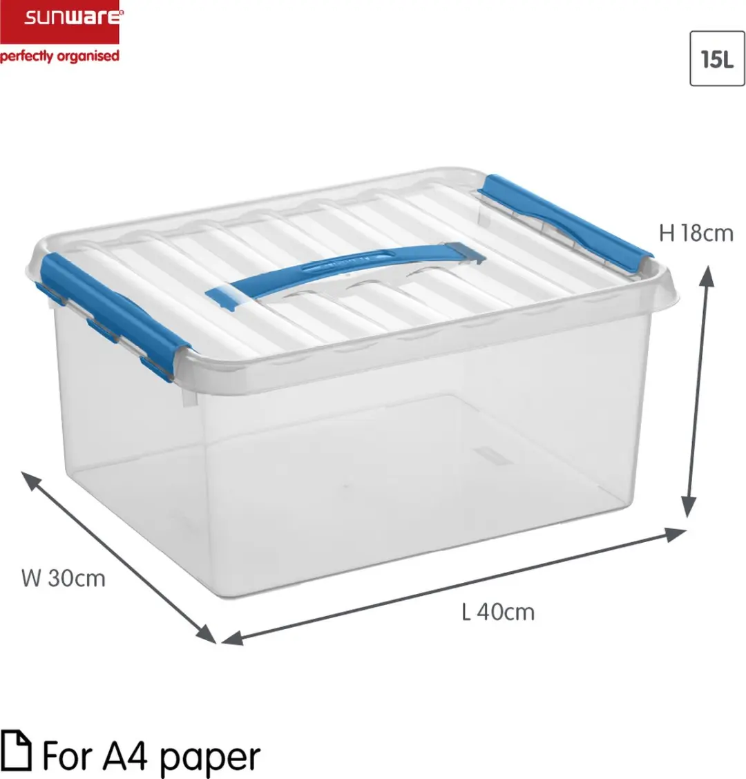 Sunware Q-line Opbergbox 15L - 40x30x18cm - Blauw
