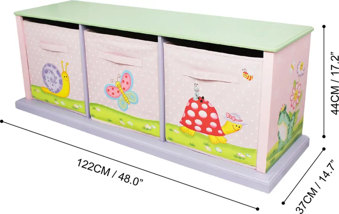 Teamson Kids Speelgoedopslag Magische Tuin - 3 Vakken Roze