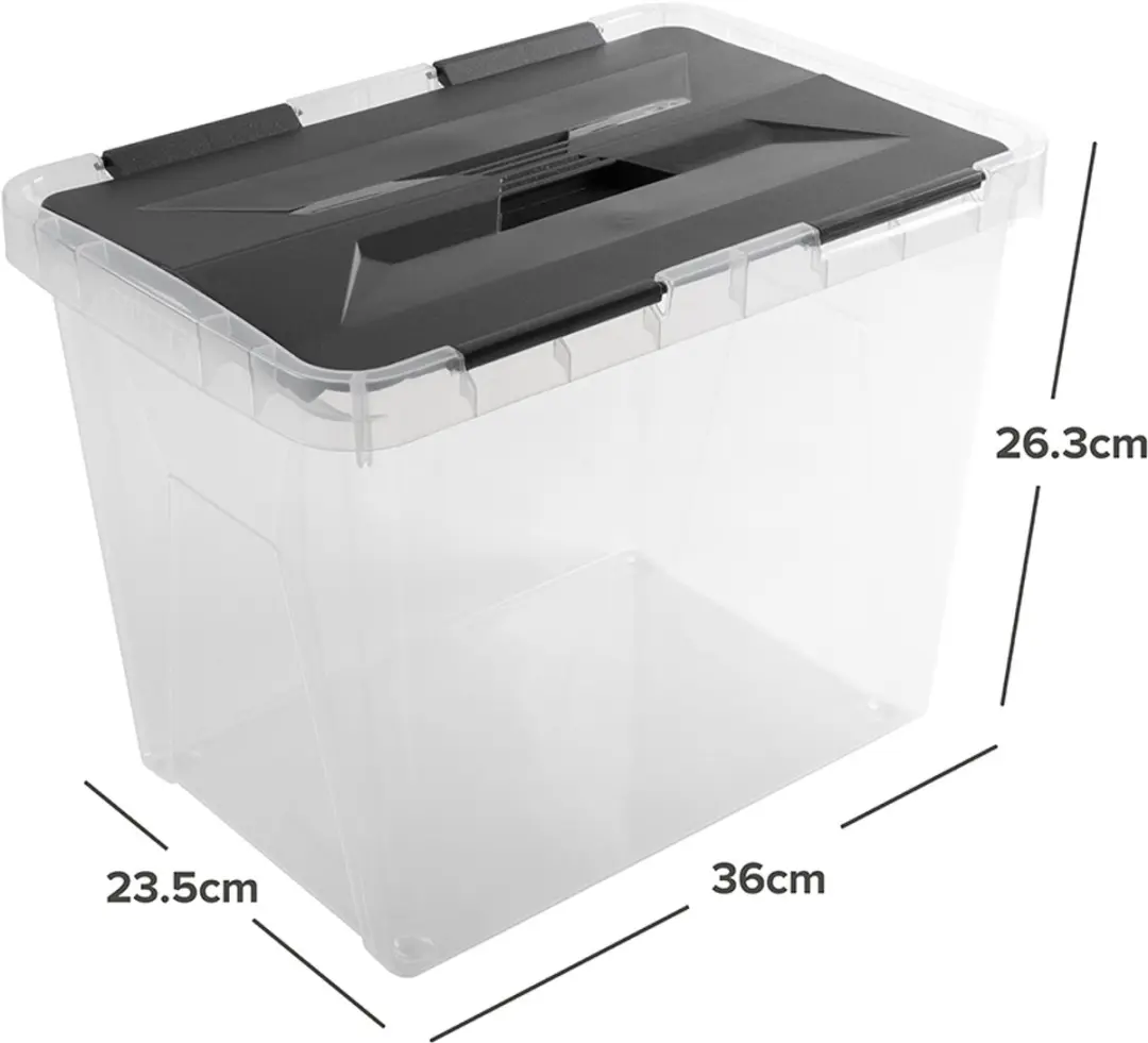 Sunware Onyx Opbergbox 15L - 36x23,5x26,3cm - Transparant/Grijs