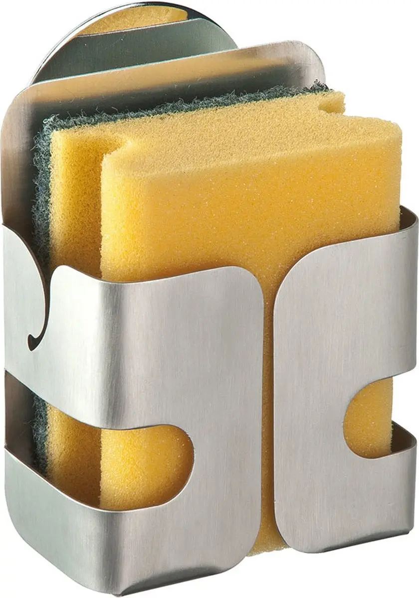 Wenko RVS Schuursponshouder Zilver - Zelfklevend