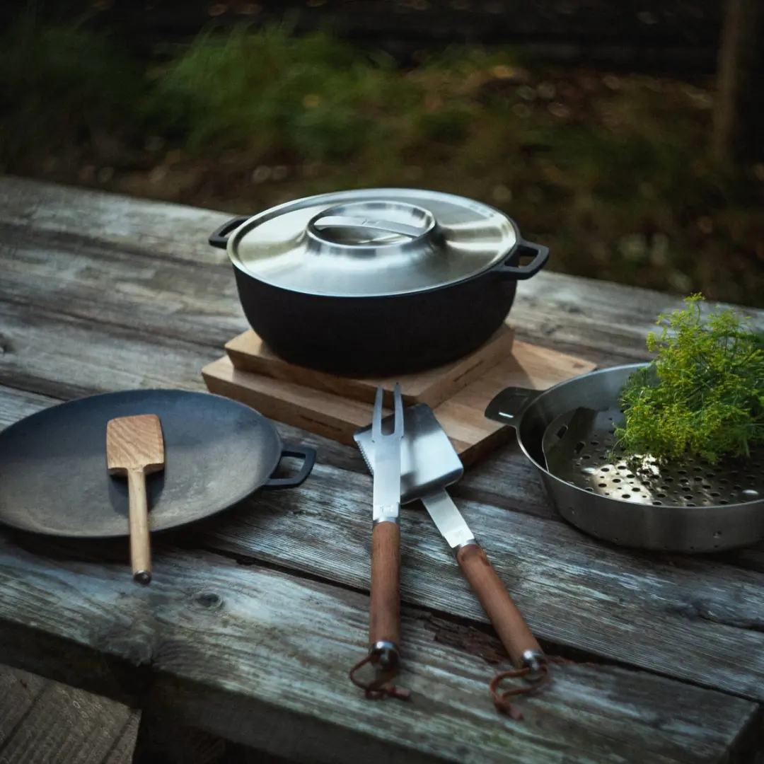 Fiskars Norden Grill Chef Tools RVS Set - Spatel & Vleestang - 2-delig