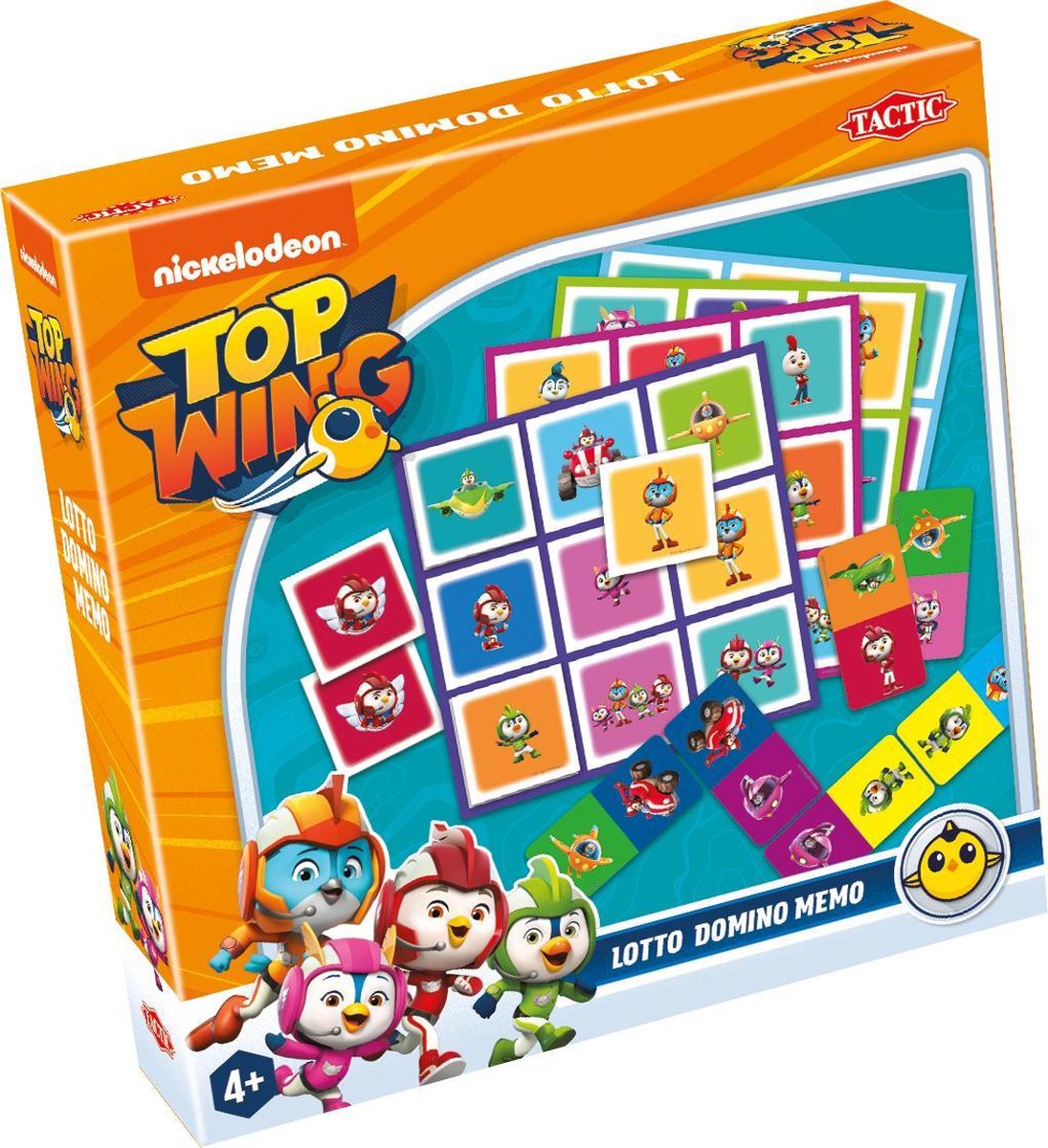 Tactic Top Wing 3-in-1 Spellenverzameling – Kaartspel – Lotto – Domino – Memo – Kinderspel vanaf 4 jaar