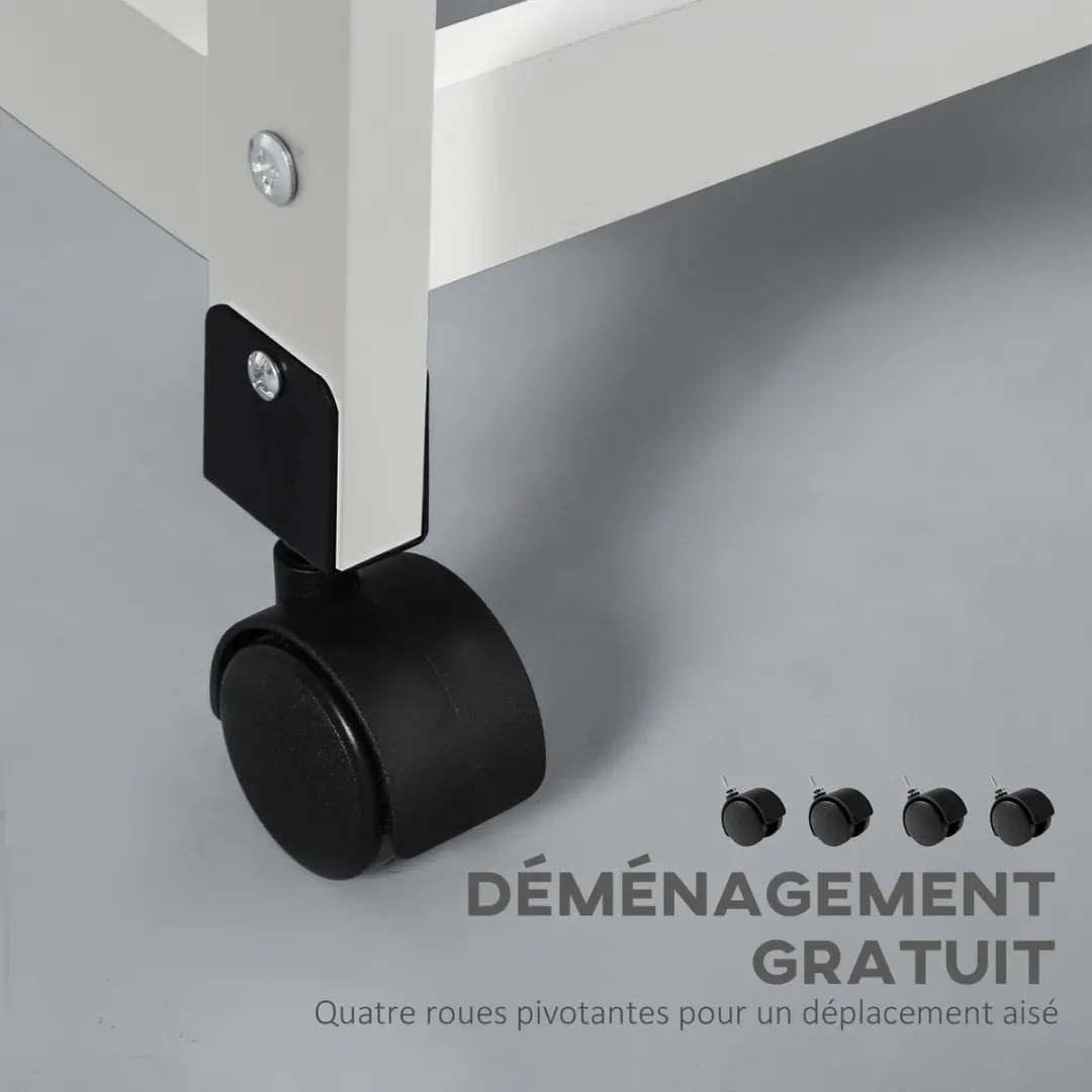 Homcom Keukentrolley 801-157WT - 37x37x82cm Wit - afbeelding 6 van 6