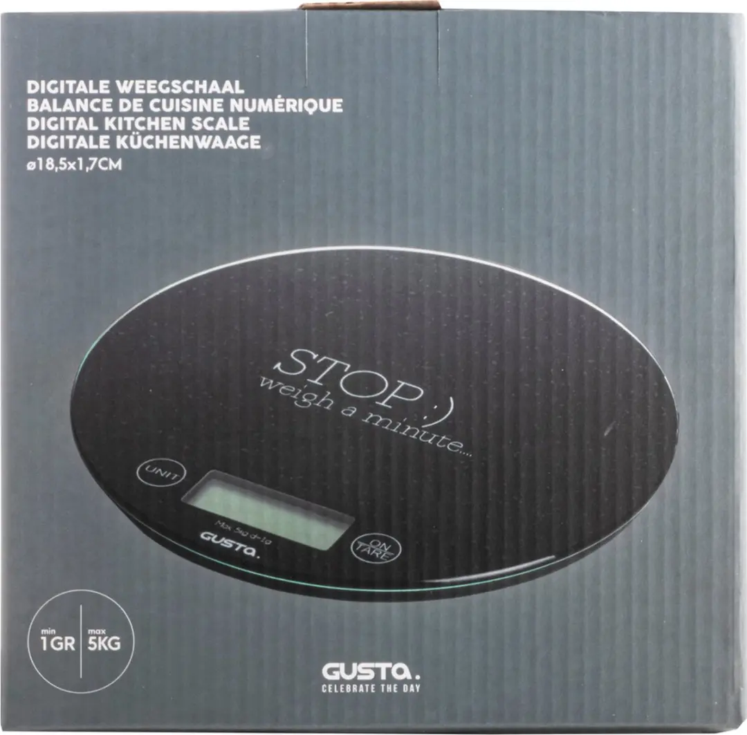 Gusta Digitale Weegschaal 01161100 - 5 kg - Zwart