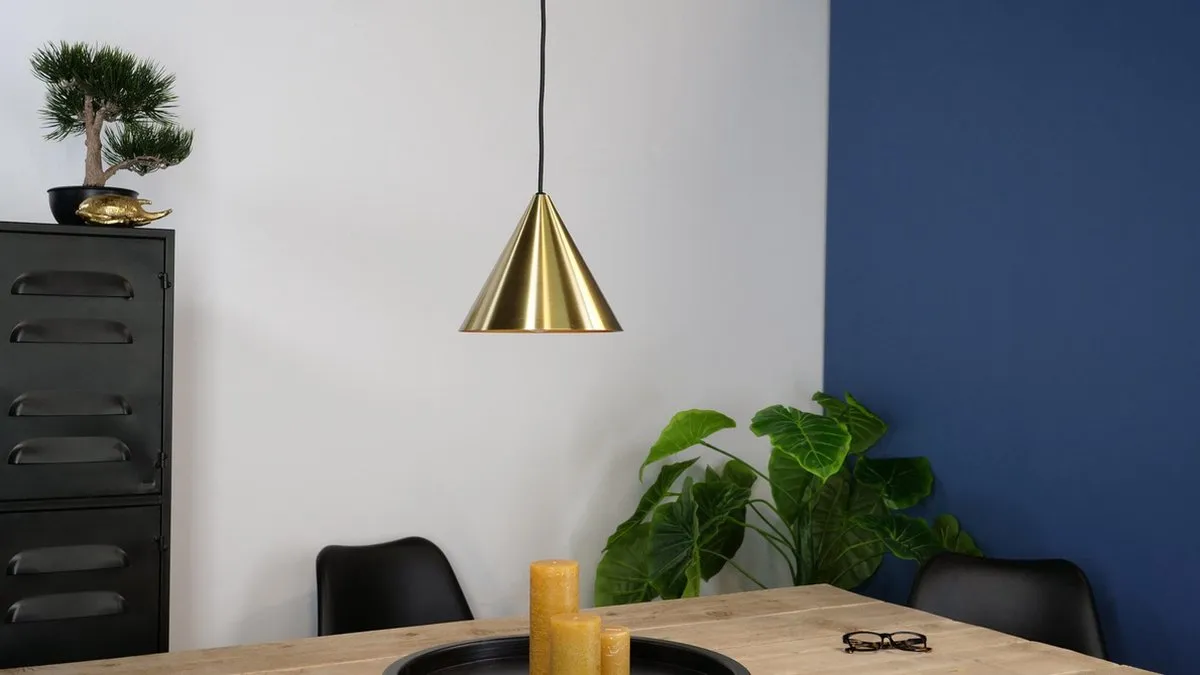 Eglo Narices Hanglamp E27 - Ø22cm - Zwart/Goud - afbeelding 6 van 6